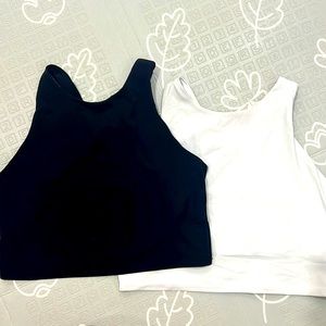 Athleta Conscious Crop Tops (black + white)